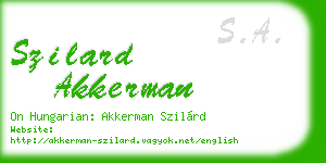 szilard akkerman business card